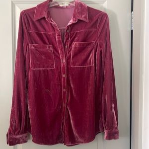 Umgee Velvet Shirt Size S NWOT